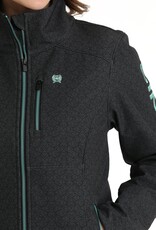 Cinch Womens Cinch Black Tribal Print Soft Shell Concealed Carry Bonded Jacket