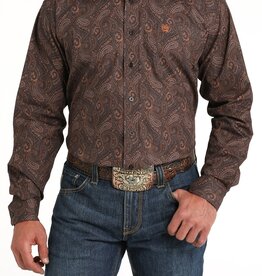 Cinch Mens Cinch Brown Paisley Long Sleeve Western Button Arena Shirt ~ XS - 3X