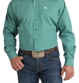 Cinch Mens Cinch Solid Sage Green Long Sleeve Western Button Arena Shirt