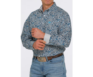 その他 TEN PAISLEY S/S BLUE L Stylish Paisley Print Slim Fit Shirt By Elie Balleh