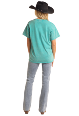 Womens Rock N Roll Stay Wild Turquoise Short Sleeve T Shirt