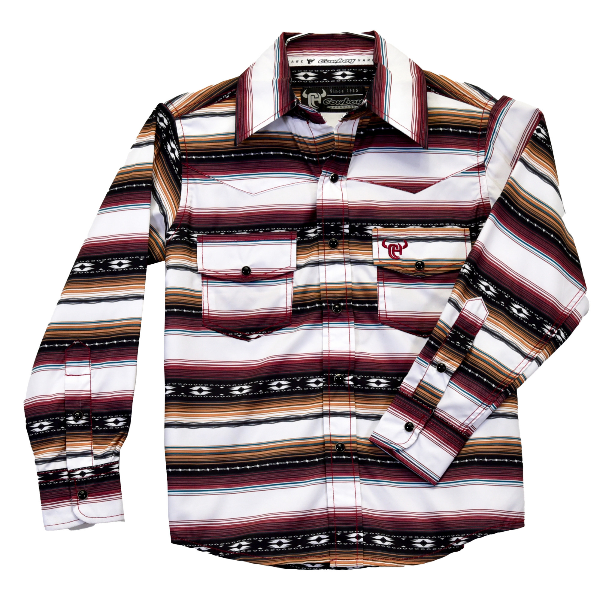 Cowboy Hardware Boys Chili Aztec Striped Western Long Sleeve