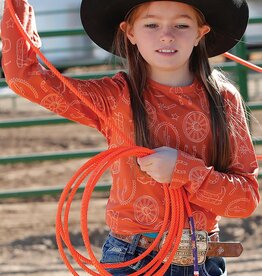 Girls Cruel Girl Copper Western Motif Long Sleeve Shirt