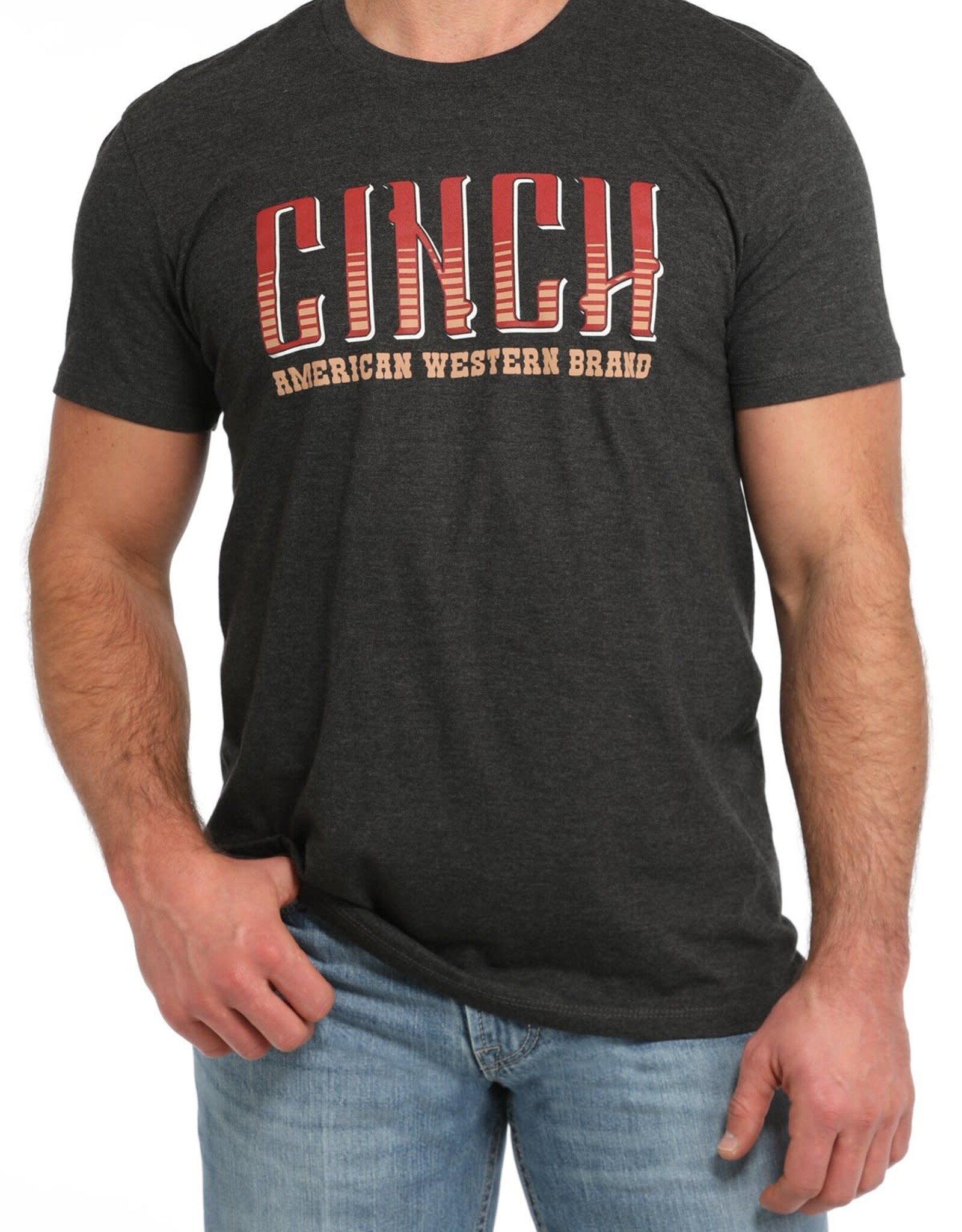 Cinch Mens Cinch Charcoal Grey Short Sleeve T Shirt
