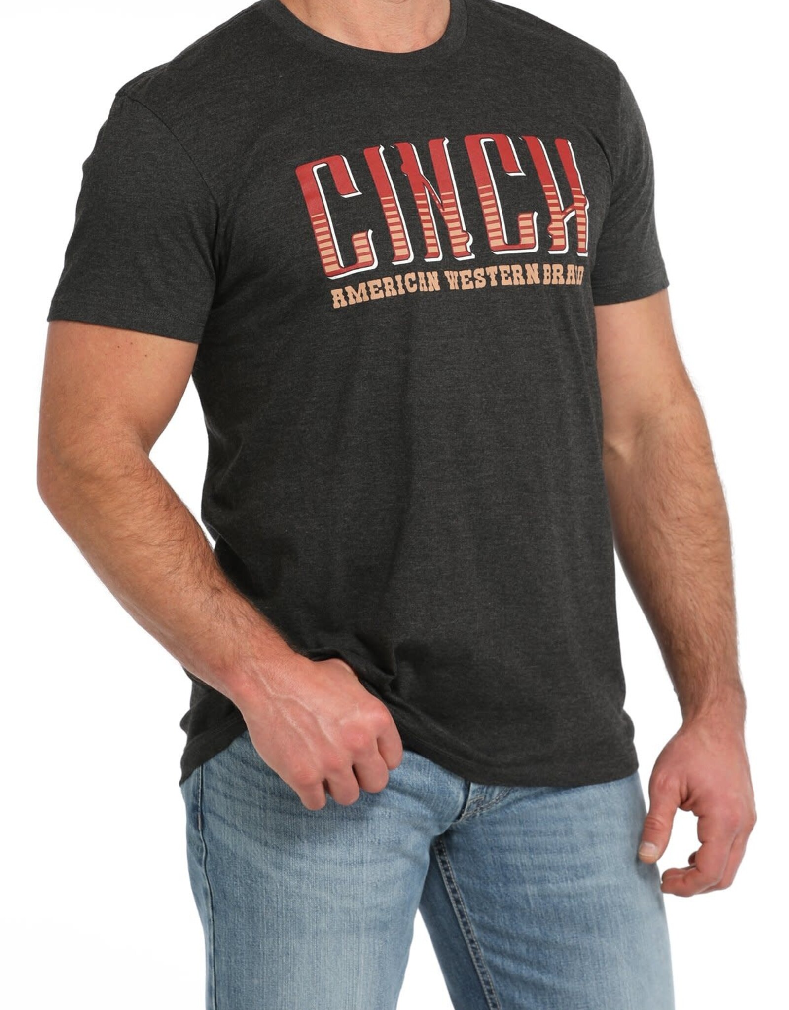 Cinch Mens Cinch Charcoal Grey Short Sleeve T Shirt