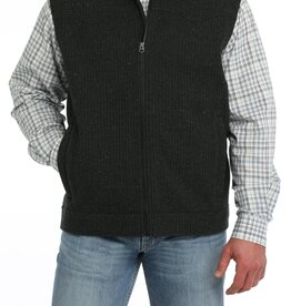 Cinch Mens Cinch Fleece Lined Black Wooly Bonded Vest ~ Available 3X & 4X