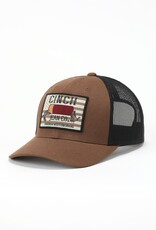 Cinch Cinch Brown Shotgun Shell Patch Black Mesh Snapback Trucker Ball Cap