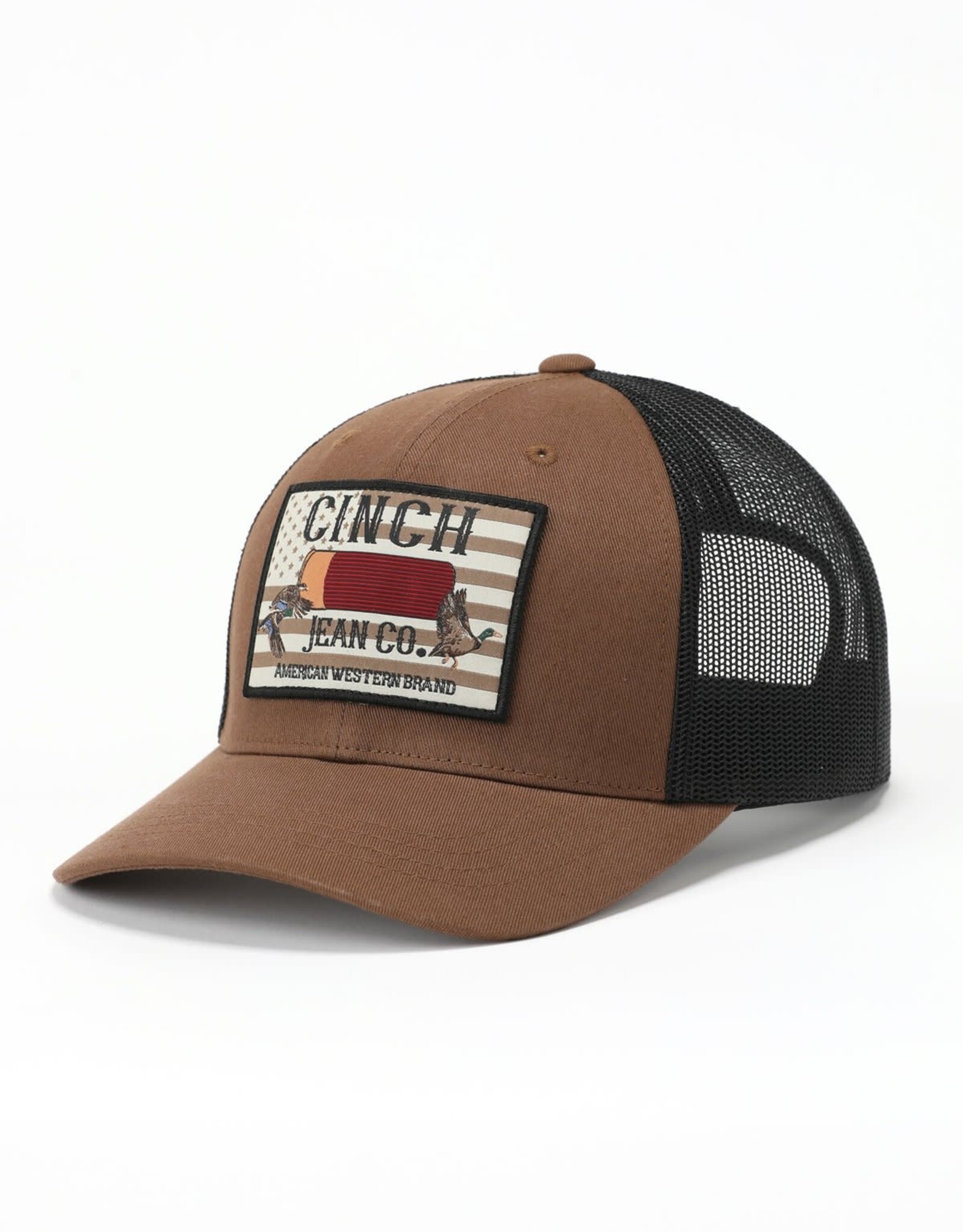 Cinch Cinch Brown Shotgun Shell Patch Black Mesh Snapback Trucker Ball Cap