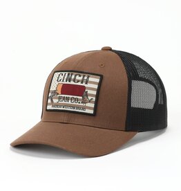 Cinch Cinch Brown Shotgun Shell Patch Black Mesh Snapback Trucker Ball Cap