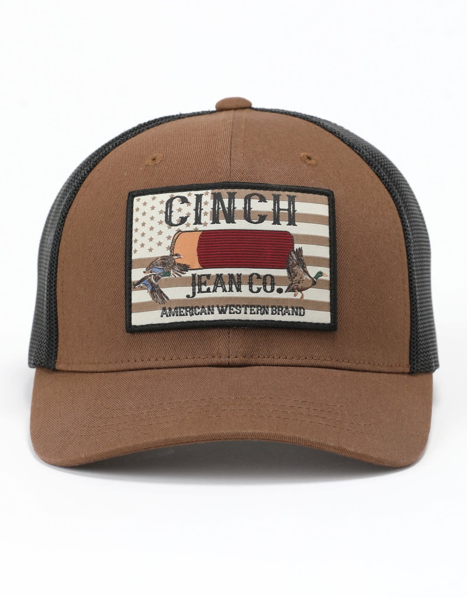 Cinch Cinch Brown Shotgun Shell Patch Black Mesh Snapback Trucker Ball Cap