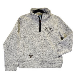 Cowboy Hardware Boys Barbed Diamond Skull Speckle Fleece Quarter Zip Pullover