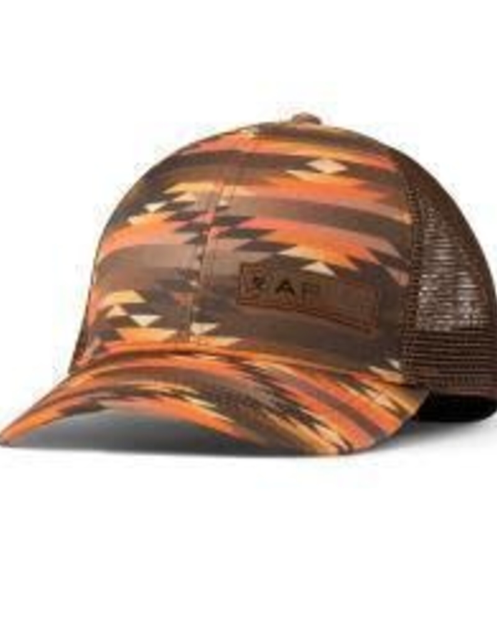Ariat Womens Ariat Brown Aztec Ponyflo Velcro Mesh Baseball Cap