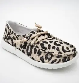 Womens Gypsy Jazz Echo Brown Cream Sparkle Leopard Slip On Shoe