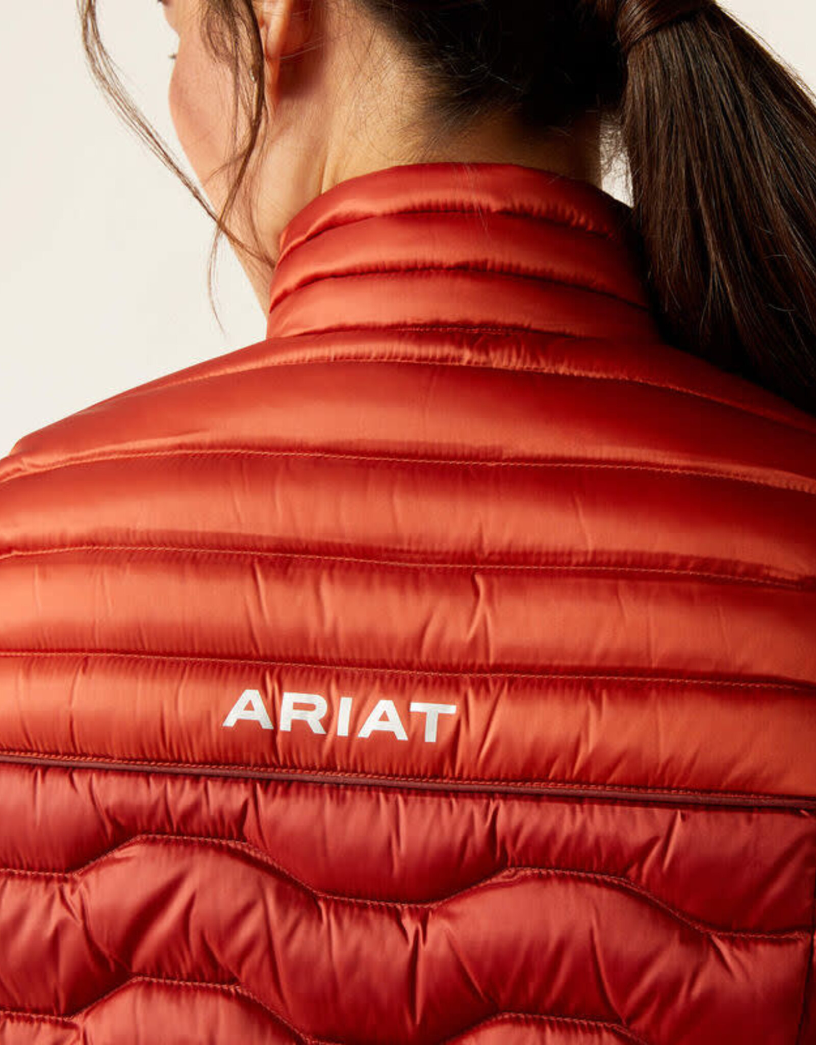 Ariat Ariats Womens Iridescent Red Burnt Brick Ideal Down Vest