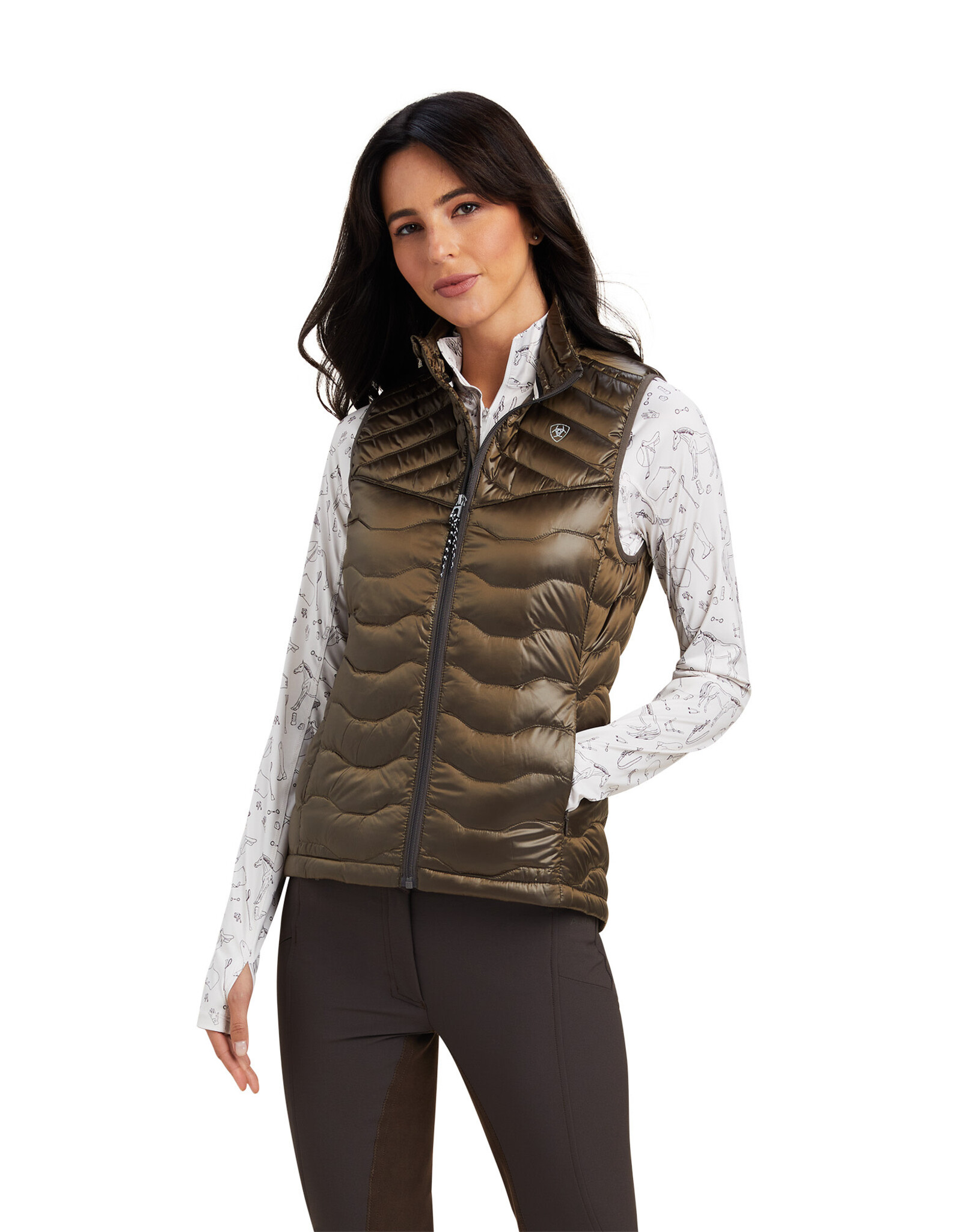 Ariat Ariats Womens Iridescent Banyan Bark Ideal Down Vest