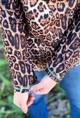 Womens Hear Me Roar Leopard Quarter Zip Pull Over