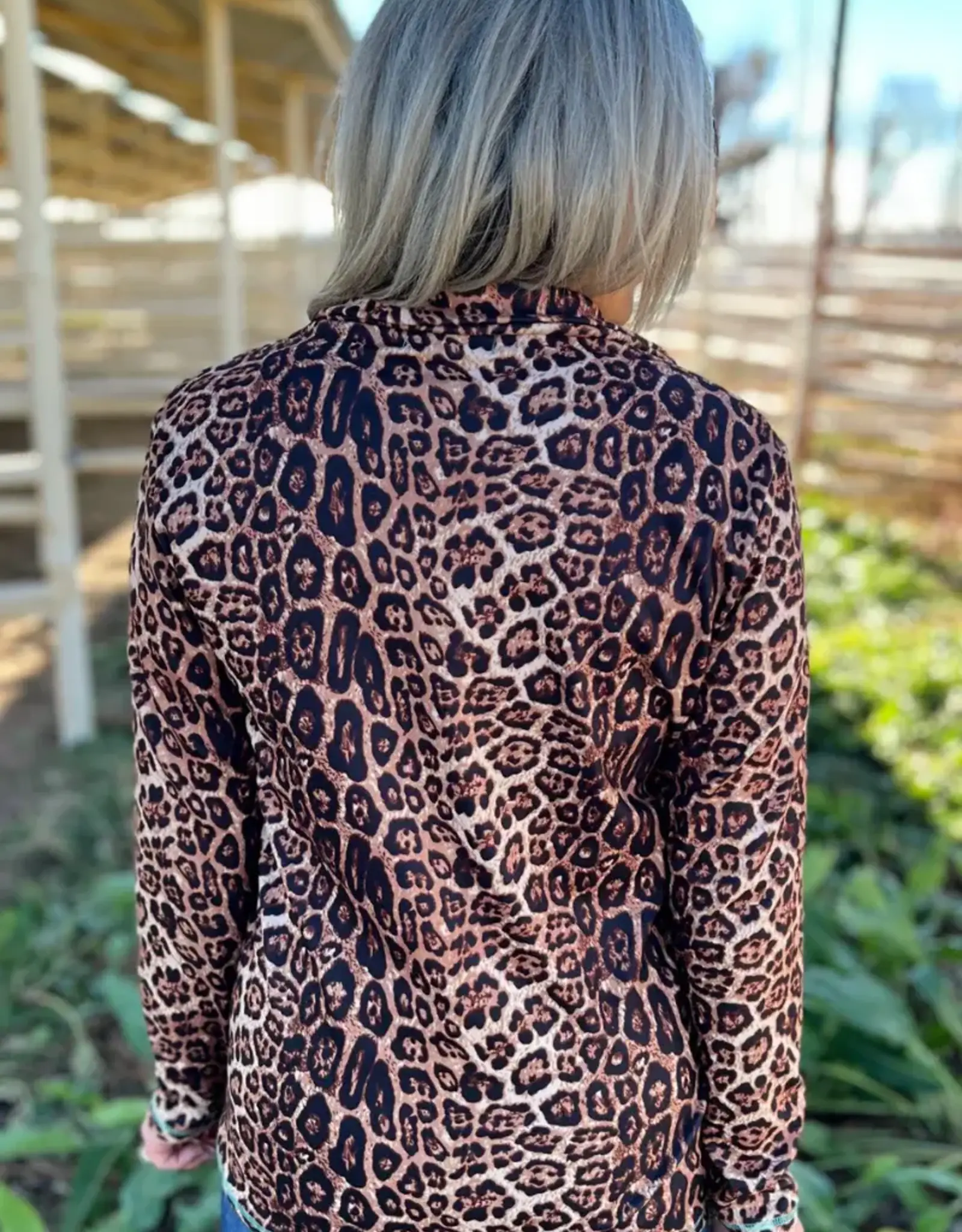 Womens Hear Me Roar Leopard Quarter Zip Pull Over