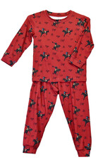 Infant Toddler Red Bronco Print Pajamas Two Piece Playset