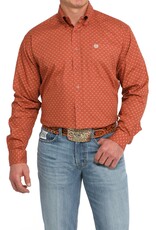Cinch Mens Cinch Burnt Orange Steer Head Print Long Sleeve Western Button Arena Shirt ~ XS-3X