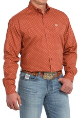 Cinch Mens Cinch Burnt Orange Steer Head Print Long Sleeve Western Button Arena Shirt ~ XS-3X