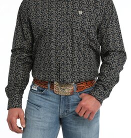 Cinch Mens Cinch Navy Lariat Rope Print Long Sleeve Western Button Arena Shirt