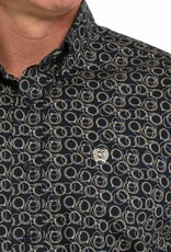 Cinch Mens Cinch Navy Lariat Rope Print Long Sleeve Western Button Arena Shirt