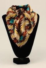 Wild Rag 100% Silk Tan Southwest Aztec 33x33