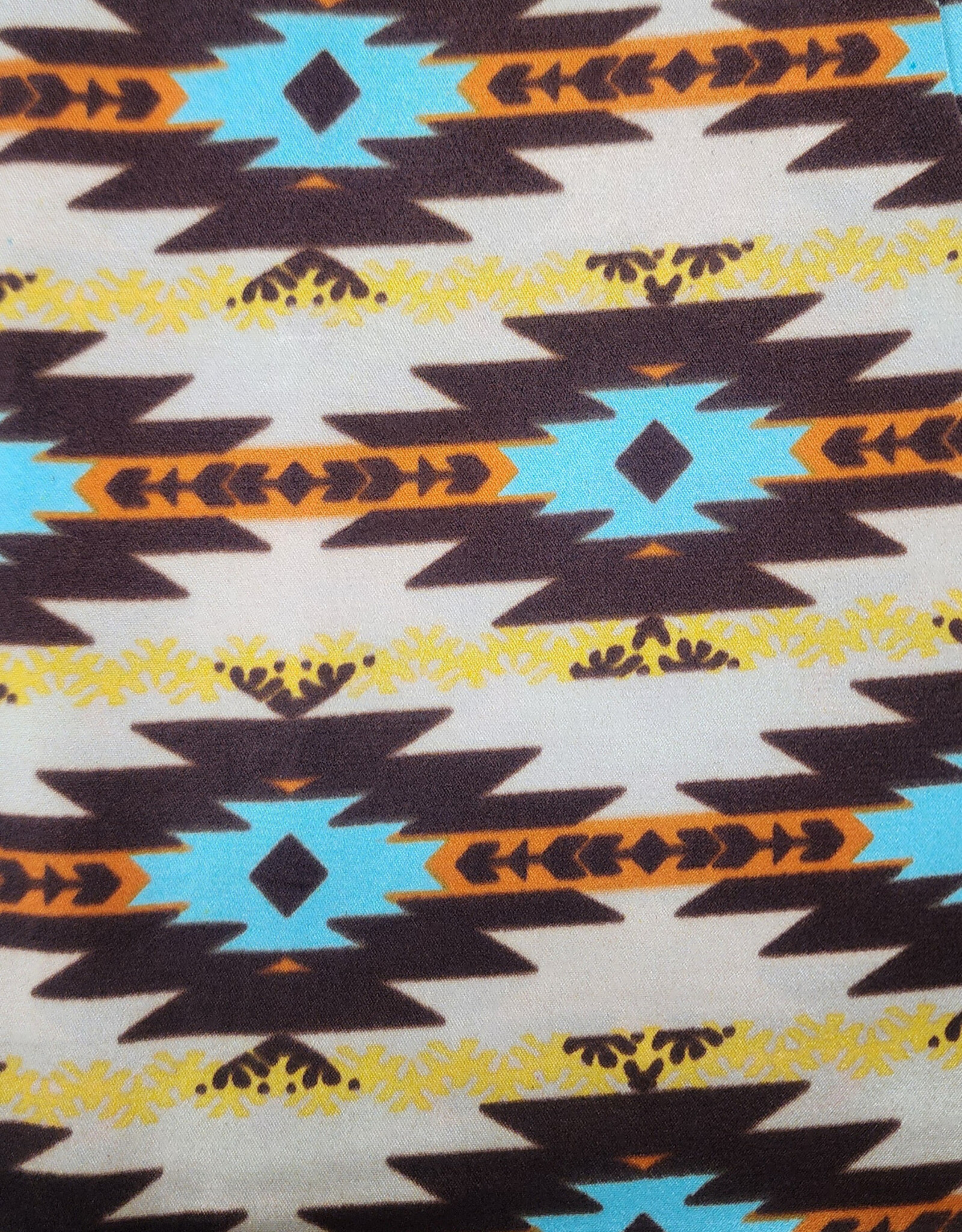 Wild Rag 100% Silk Tan Southwest Aztec 33x33