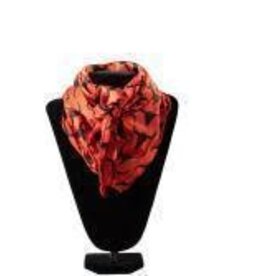 Wild Rag 100% Silk Red Black Steer Head Skull Print 33x33