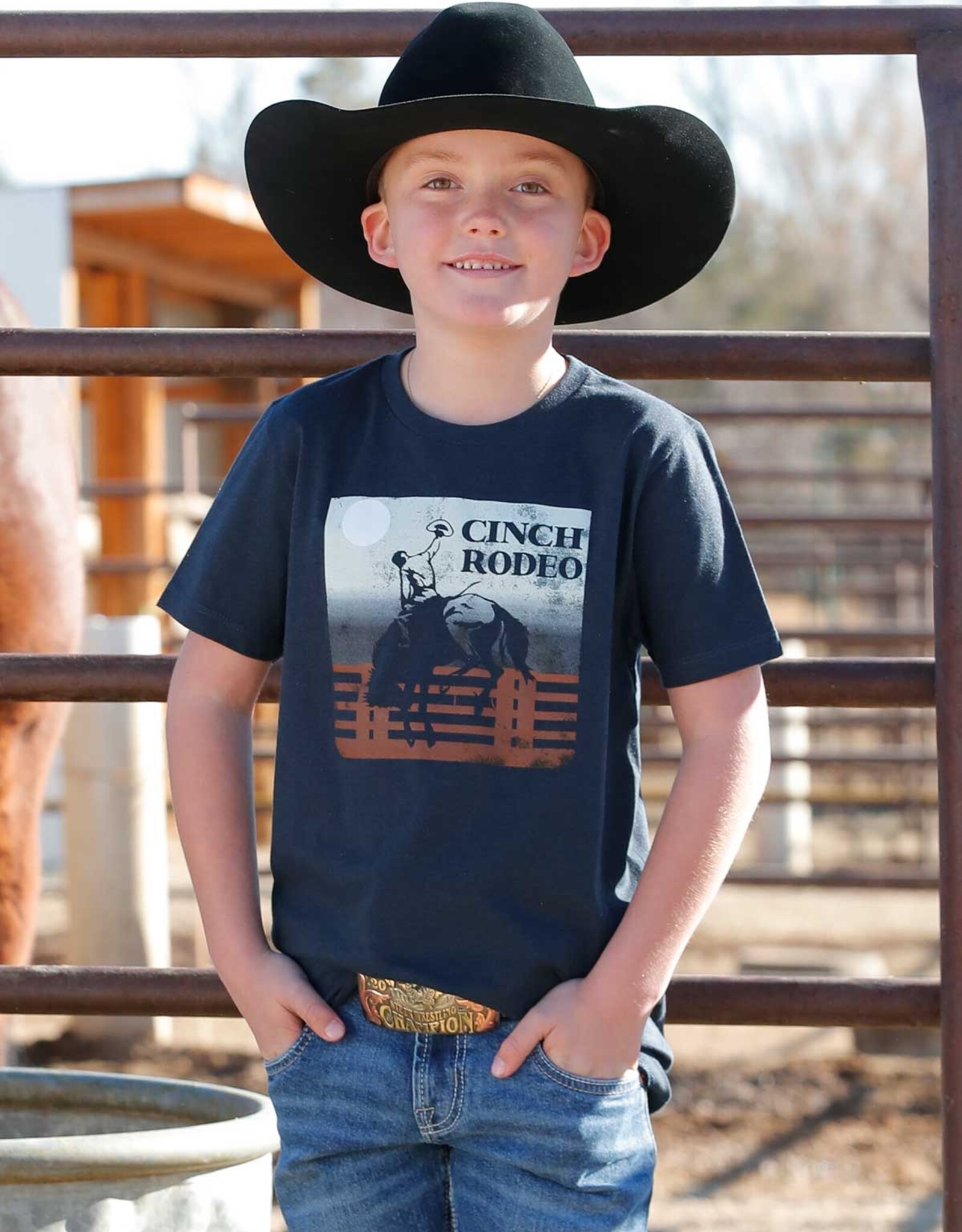 Cinch Boys Cinch Rodeo Arena Navy Short Sleeve T Shirt