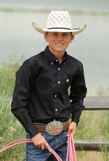 Cinch Cinch Boys Long Sleeve Solid Twill Button Black Shirt