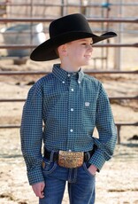 Cinch Boys Cinch Teal Geo Print Long Sleeve Button Western Shirt