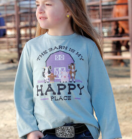 Cruel Girls Sage Green The Barn Is My Happy Place Long Sleeve Shirt