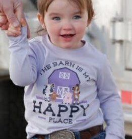 The Barn Is My Happy Place Lilac Purple Girls Toddler Long Sleeve Shirt