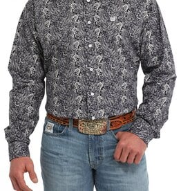 Cinch Mens Cinch Lilac Navy Paisley Long Sleeve Western Button Arena Shirt ~ XS - 3X