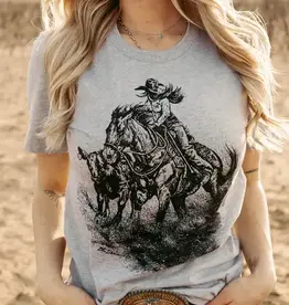 Womens Down The Fence Grey Short Sleeve T Shirt