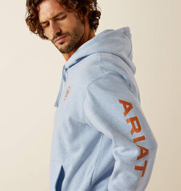 Ariat Ariat Mens Light Blue Heather Logo Hoodie