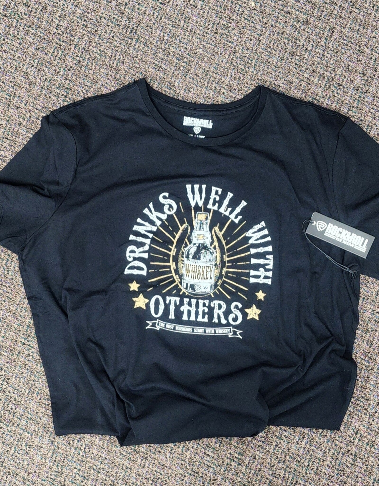 Rock & Roll Black Whiskey Weekend Graphic Short Sleeve T Shirt