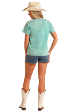 Womens Rock N Roll Lets Get Ranchy Turquoise Short Sleeve T Shirt