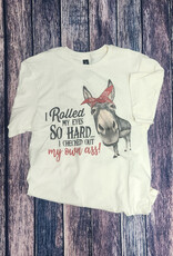 J Coons Womens I Rolled My Eyes Natural Color Short Sleeve T Shirt