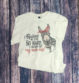 J Coons Womens I Rolled My Eyes Natural Color Short Sleeve T Shirt