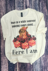 J Coons Womens Here I Am Natural Color Short Sleeve T Shirt