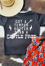Buckin Baby Got A Temper Hotter Then A Cattle Prod Black Short Sleeve T Shirt Buckin Baby Got A Temper Hotter Then A Cattle Prod Black Short Sleeve T Shirt