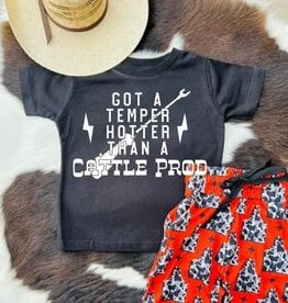Buckin Baby Got A Temper Hotter Then A Cattle Prod Black Short Sleeve T Shirt