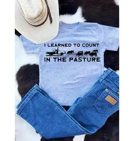 Buckin Baby I Learned To Count Cows In The Pasture Heather Grey Short Sleeve T Shirt