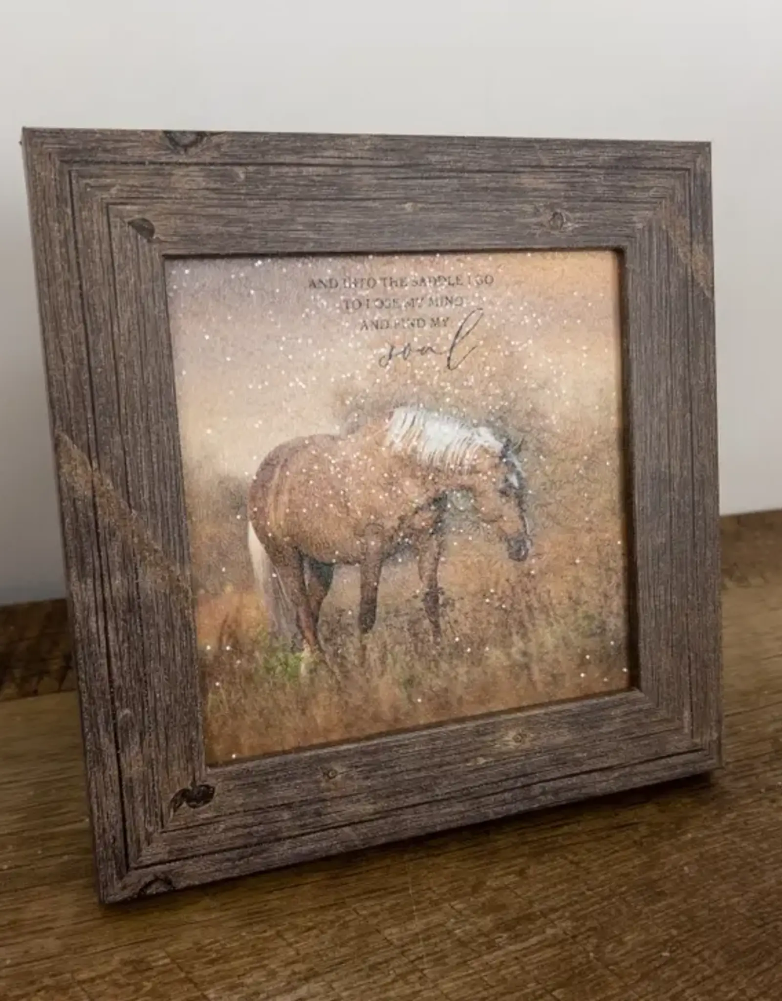 Summer Snow Art Into The Saddle I Go 8X8 Framed Picture
