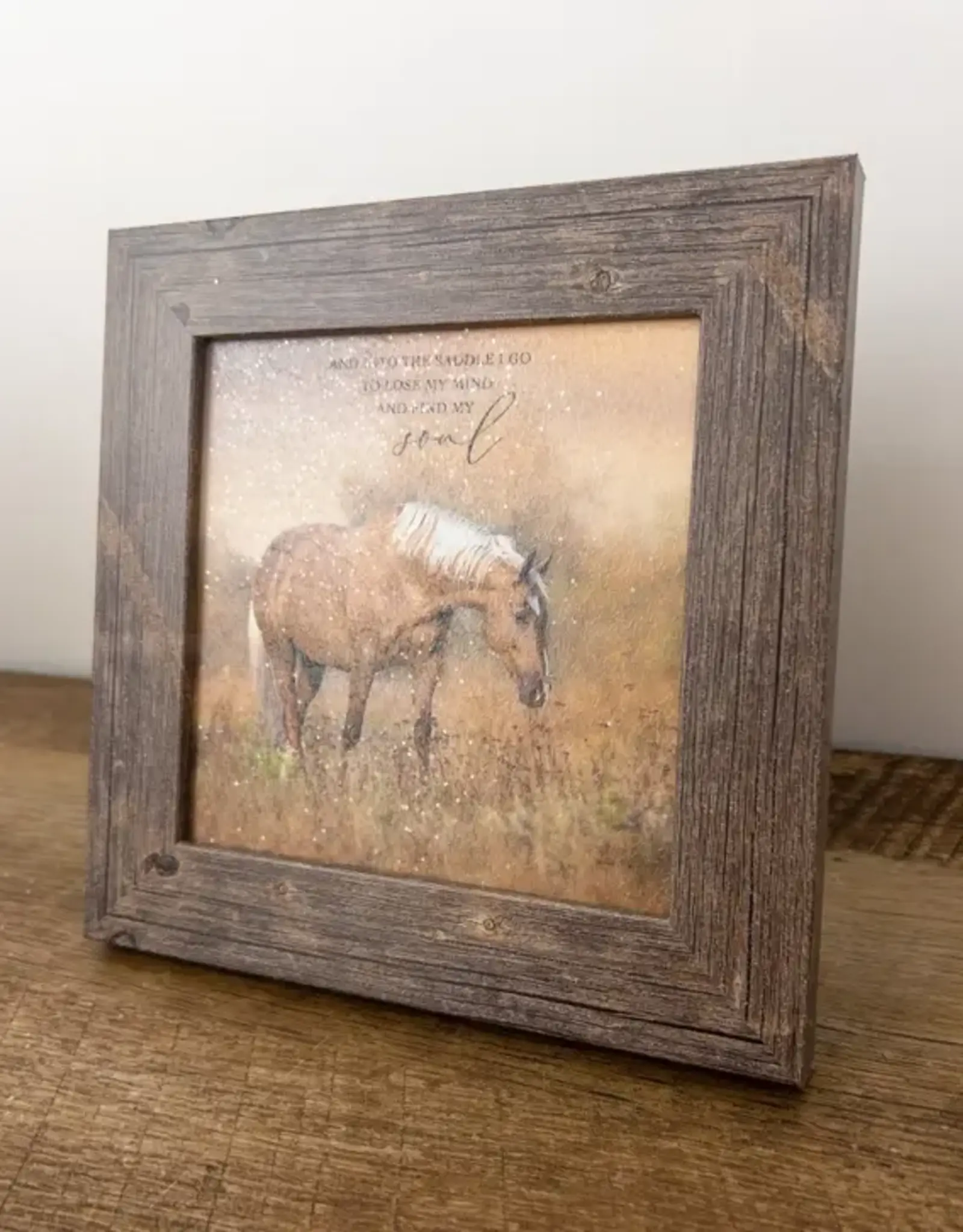 Summer Snow Art Into The Saddle I Go 8X8 Framed Picture