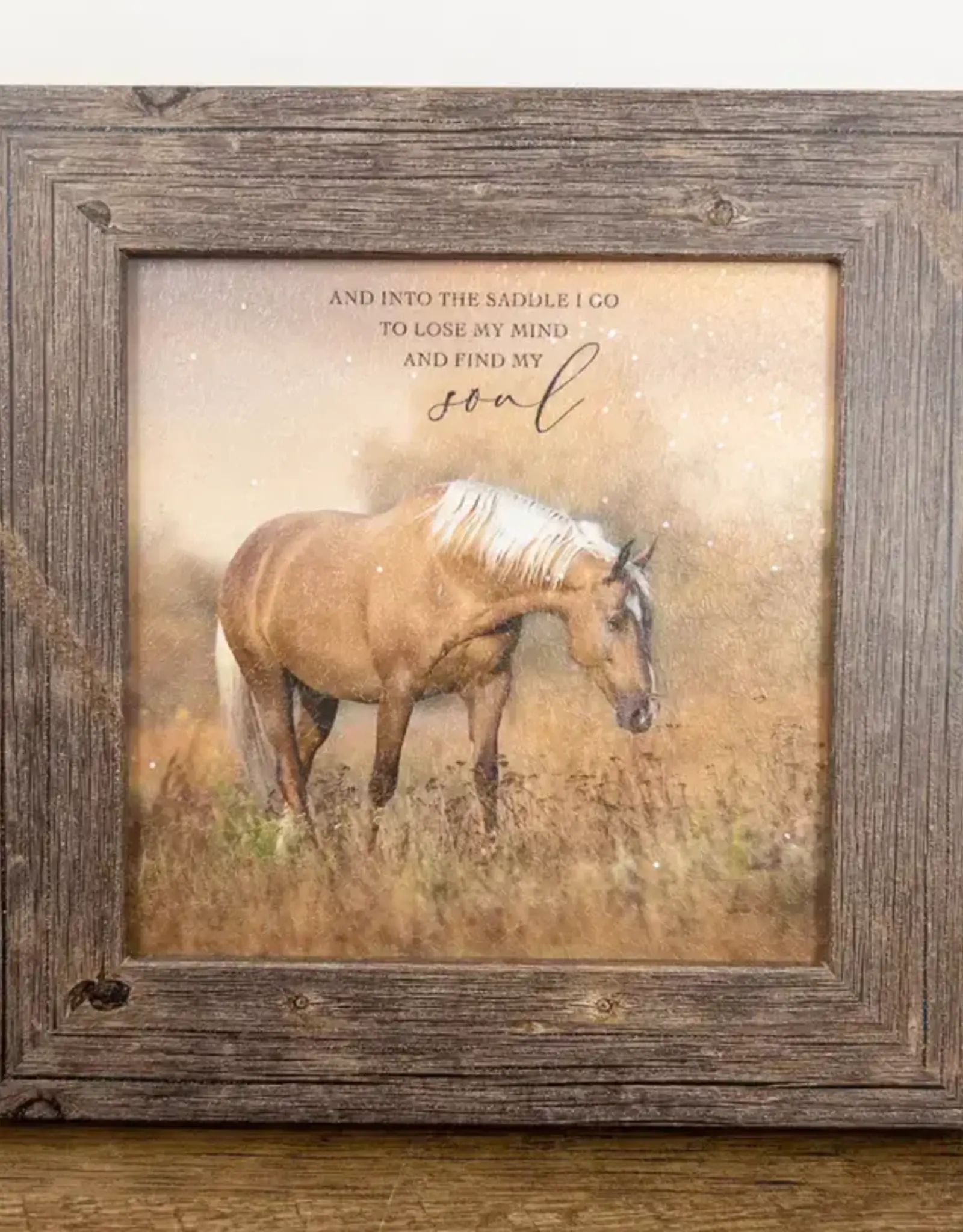 Summer Snow Art Into The Saddle I Go 8X8 Framed Picture