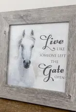 Summer Snow Art Live Like Someone Left Gate Open 8X8 Framed Picture