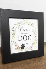 Summer Snow Art Home Is Where My Dog Is 8X8 Black Framed Picture